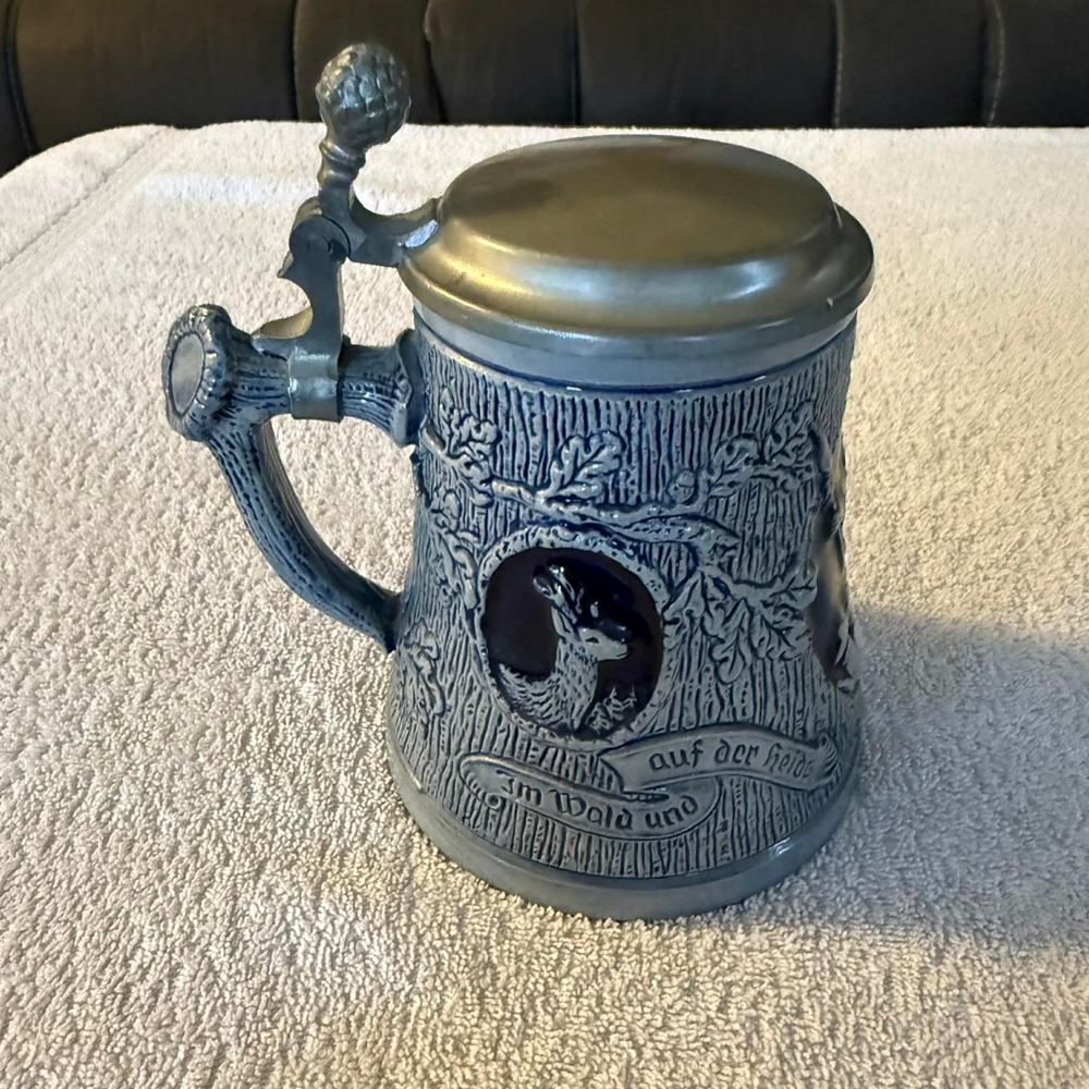 Blue and Brown Hunter Themed Beer Stein Mug, One Size - Picture 2 of 13